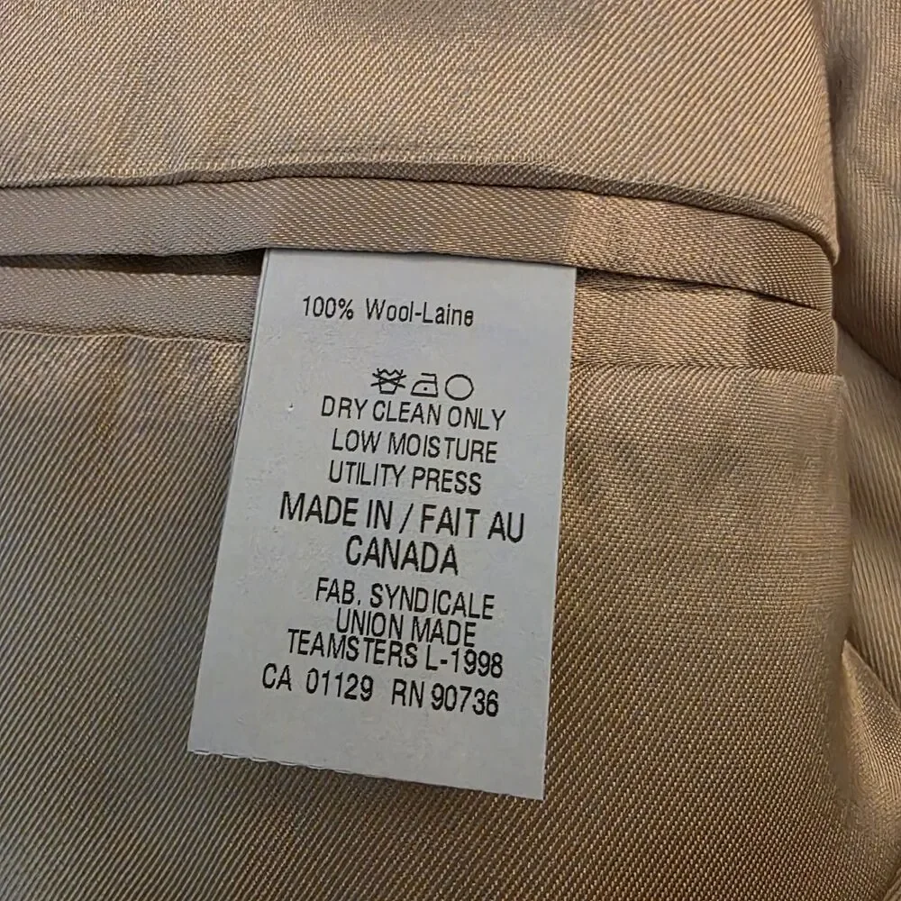 Lauren Ralph Lauren Sport Coat Men’s 42L Tan Glen Plaid Silk Wool Blazer